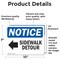 Signmission Sidewalk Detour (Left Arrow) Sign With Symbol, 10 in W x Rectangle, Vinyl Decal OS-2PACK-NS-D-710-L-18326 - alternate 4